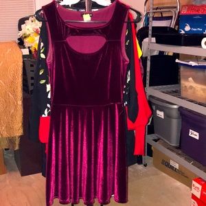 Crushed velvet skater Dress